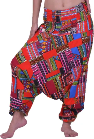 LOFBAZ Harem Yoga Pants for Women Patchwork Boho Hippie Bohemian Aladdin Unisex
