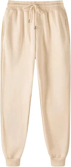 Mens Jogger Pants Elastic Waisted Sweatpant with Pockets Casual Soft Fleece Athletic Workout Running Sports Trousers