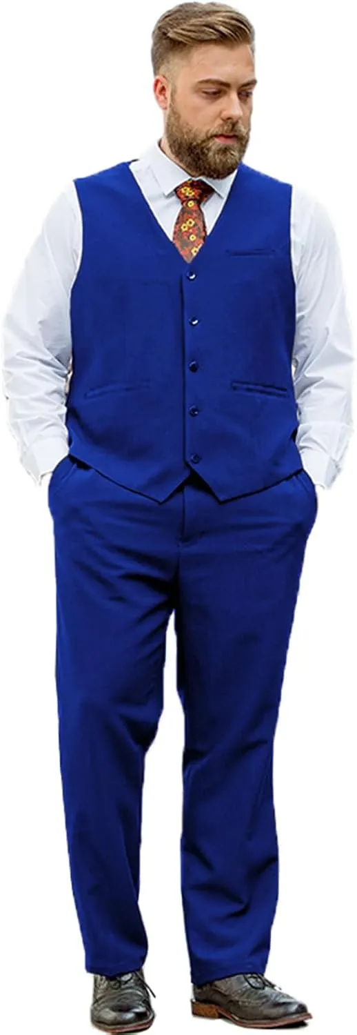 Men's Suit 2 Piece Vest Set Slim Fit Dress Suit Casual Suit Waistcoat Pant