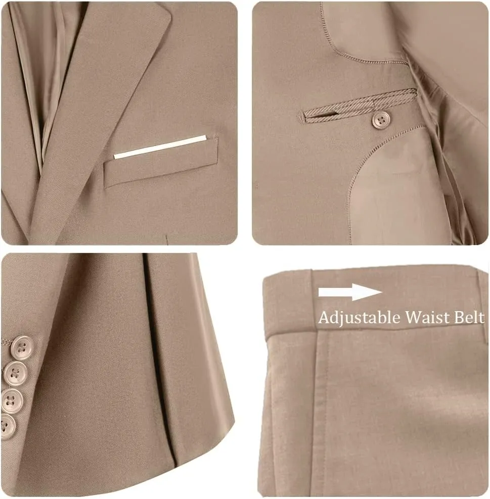 Men's Suit 3 Pieces Slim Fit Formal Business Wedding 2 Buttons Blazer Vest Pants Set Tuxedo