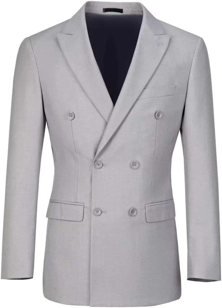 Men's Suits 2 Piece Slim Fit Double Breasted Tuxedo for Men Formal Wedding Outfits Prom Suits Blazer Jacket Pants