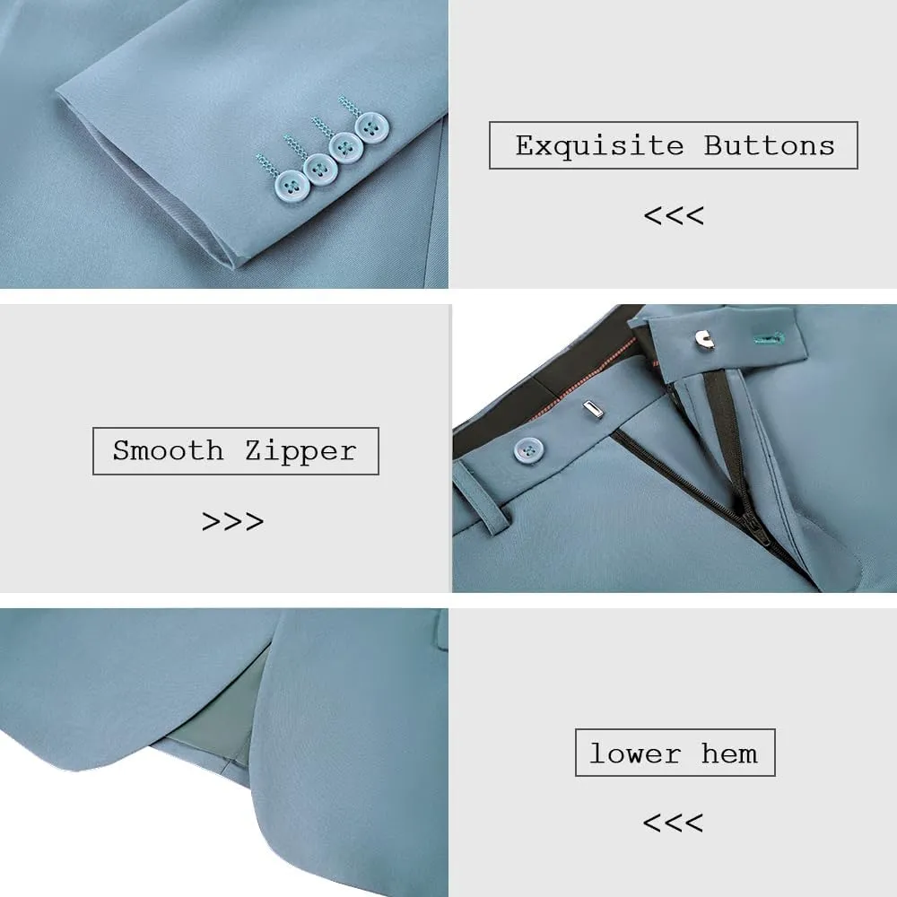Mens Suits 3 Pieces Slim Fit Groomsmen Wedding Suit for Men Notched Lapel Formal Prom Tuxedos Jacket Pants Vest Set