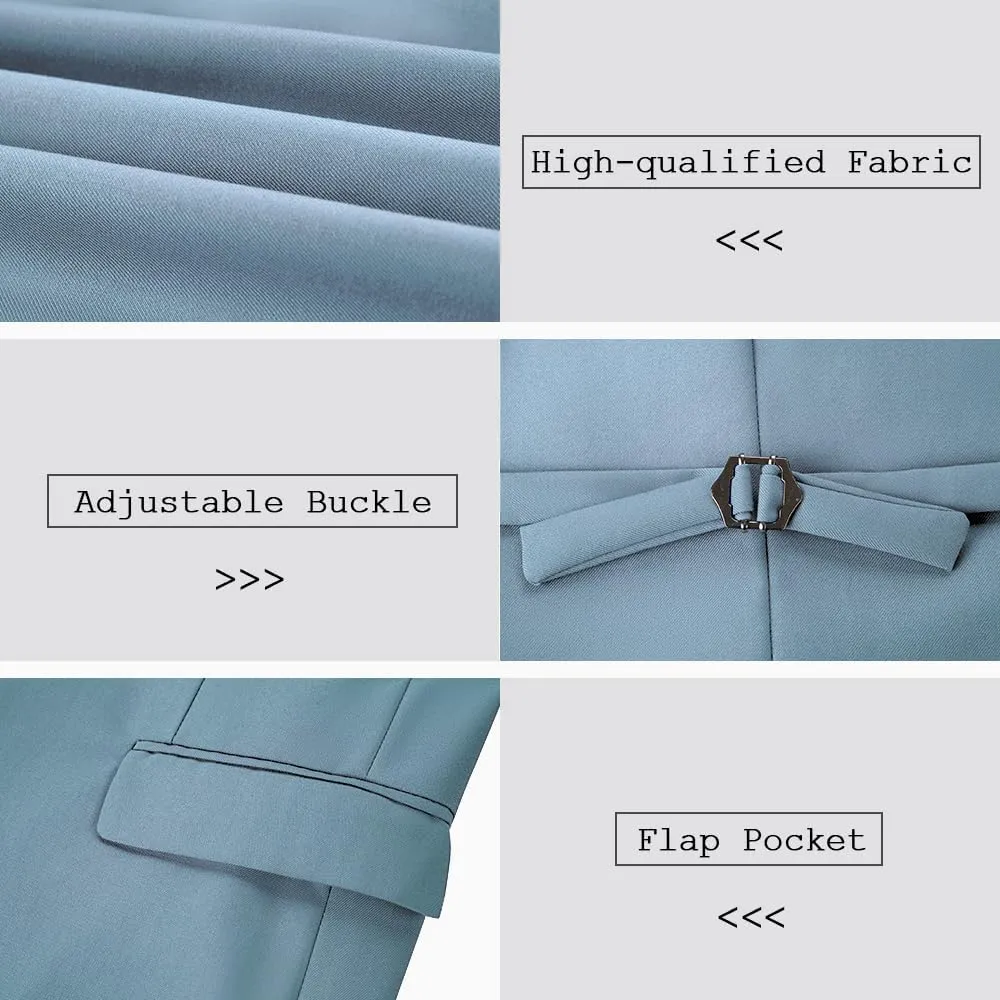 Mens Suits 3 Pieces Slim Fit Groomsmen Wedding Suit for Men Notched Lapel Formal Prom Tuxedos Jacket Pants Vest Set