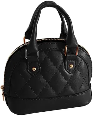 Mini Zip Around Dome Shoulder Bag Women's Shape Cross Body Handbag Purse Satchel Patent Leather Top Handle Tote