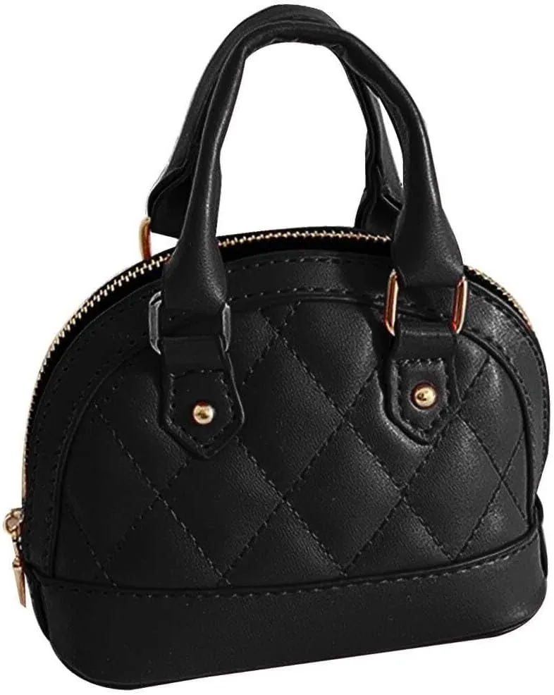 Mini Zip Around Dome Shoulder Bag Women's Shape Cross Body Handbag Purse Satchel Patent Leather Top Handle Tote