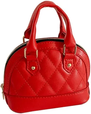 Mini Zip Around Dome Shoulder Bag Women's Shape Cross Body Handbag Purse Satchel Patent Leather Top Handle Tote
