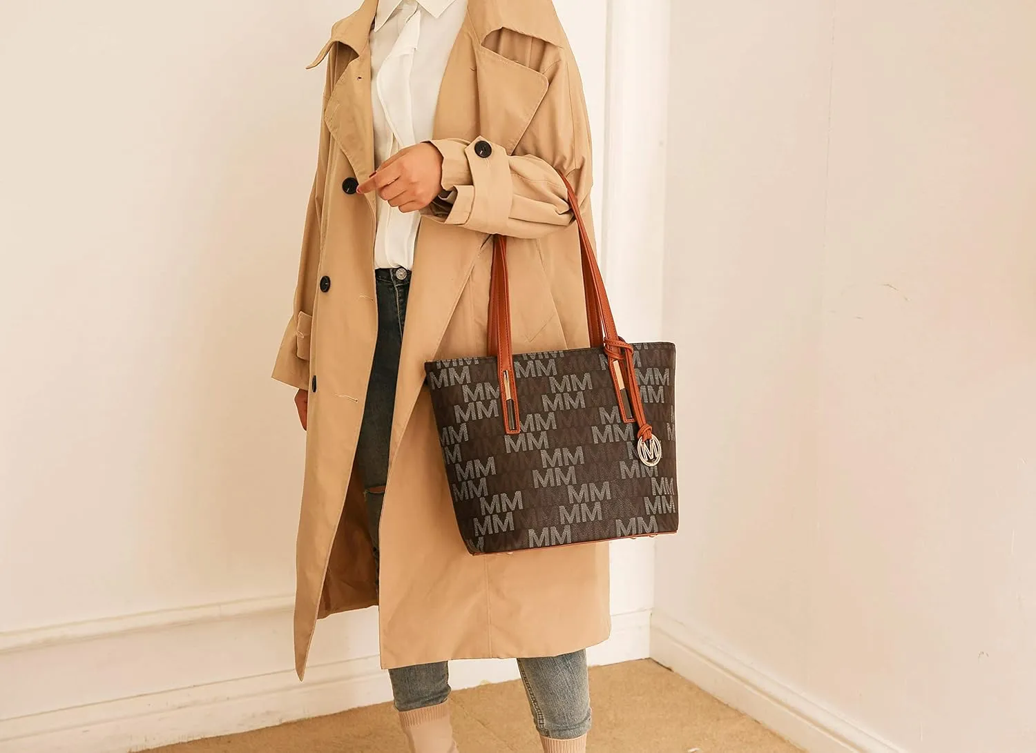 MKF Collection 3-PC Set, Shoulder Bag for Women, Small Tote Bag & Wristlet Purse  Top Handle PU Leather Handbag by Mia K