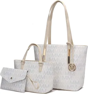 MKF Collection 3-PC Set, Shoulder Bag for Women, Small Tote Bag & Wristlet Purse  Top Handle PU Leather Handbag by Mia K