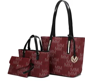 MKF Collection 3-PC Set, Shoulder Bag for Women, Small Tote Bag & Wristlet Purse  Top Handle PU Leather Handbag by Mia K