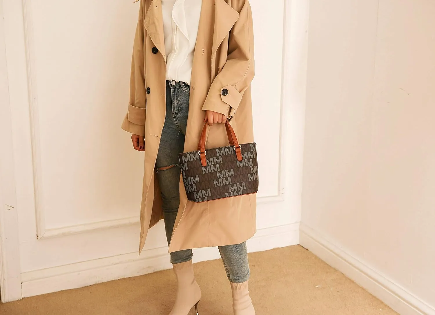 MKF Collection 3-PC Set, Shoulder Bag for Women, Small Tote Bag & Wristlet Purse  Top Handle PU Leather Handbag by Mia K