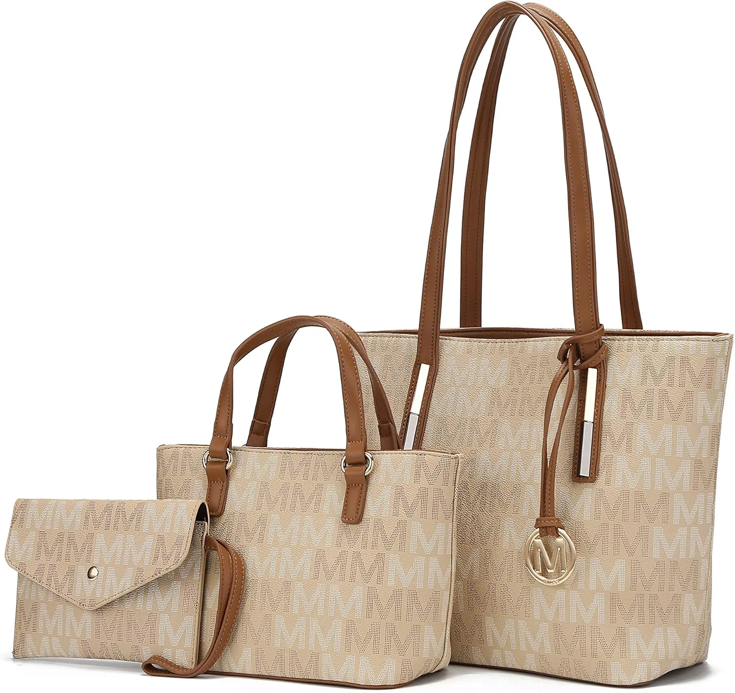 MKF Collection 3-PC Set, Shoulder Bag for Women, Small Tote Bag & Wristlet Purse  Top Handle PU Leather Handbag by Mia K