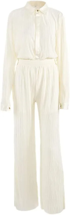 Niiyyjj Beige Pleated Wide Leg Pants Womens Casual Loose Trousers Office Lady Long Palazzo Pants