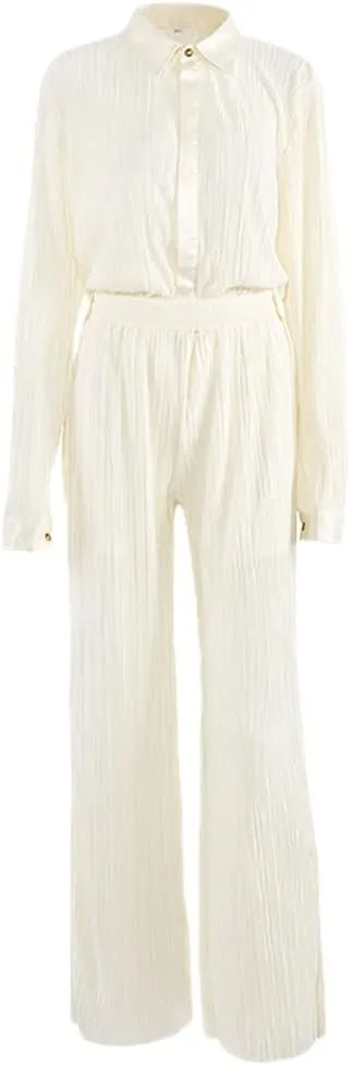 Niiyyjj Beige Pleated Wide Leg Pants Womens Casual Loose Trousers Office Lady Long Palazzo Pants