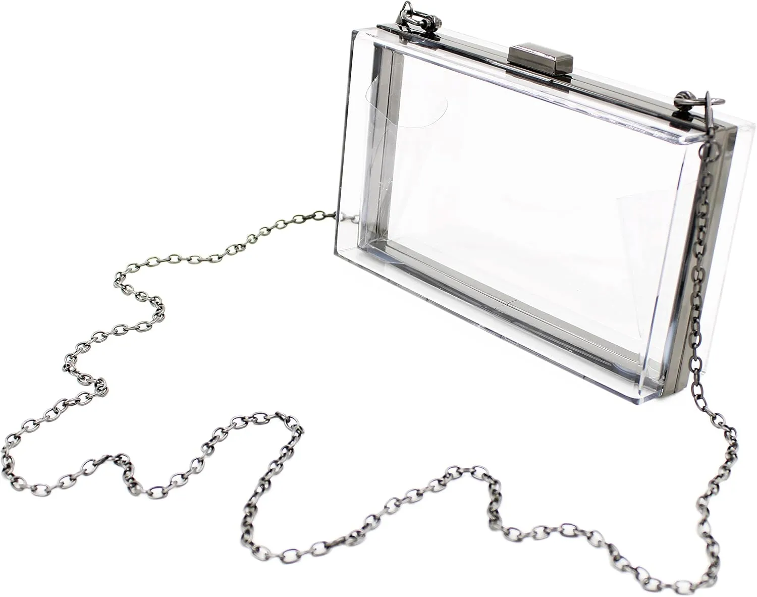 Premium Transparent Clear Acrylic Hard Box Clutch Bag Evening Shoulder Handbag