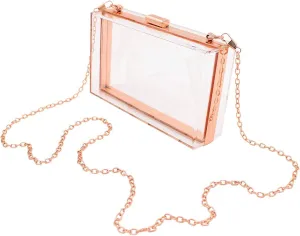 Premium Transparent Clear Acrylic Hard Box Clutch Bag Evening Shoulder Handbag