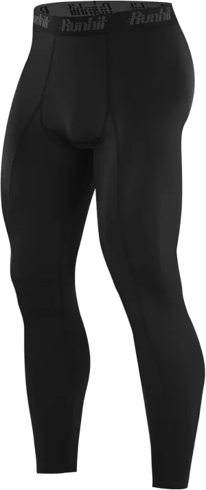 Runhit Mens Compression Pants Running Tights Workout Leggings Athletic Base Layer Pants for Sports Yoga Basketball