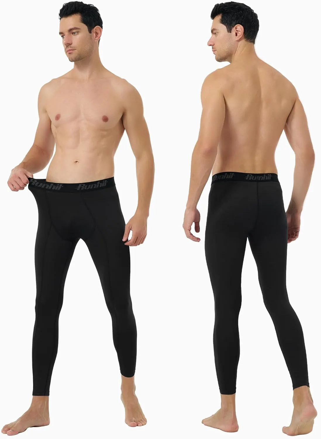 Runhit Mens Compression Pants Running Tights Workout Leggings Athletic Base Layer Pants for Sports Yoga Basketball