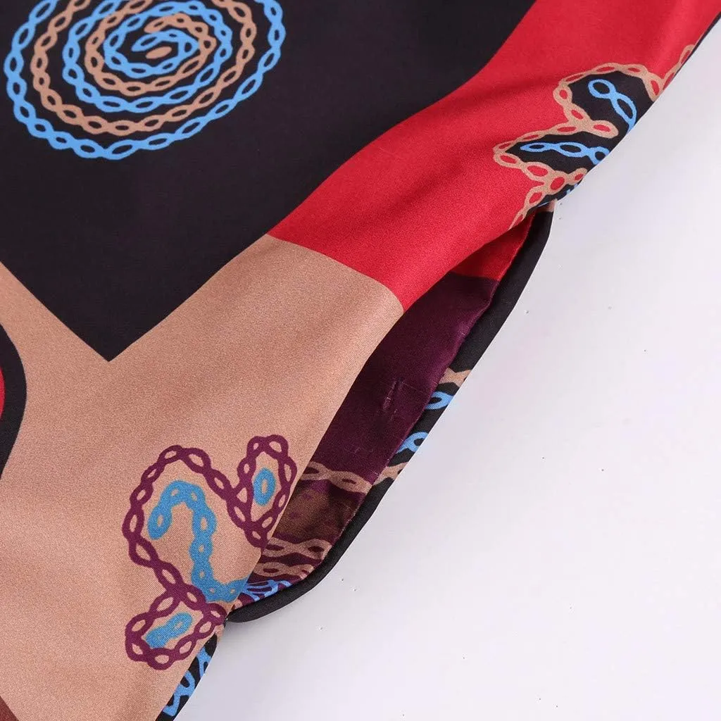 Summer Dresses for Women 2025,Women's African Print Maxi Dresses Casual Plus Size Sleeveless V Neck Beach Sundress