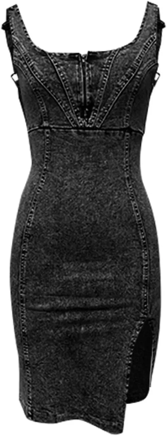 Summer Dresses for Women 2025,Women's Trendy Denim Shirt Dresses Short Sleeve Distressed Jean Dress Top Midi Dress