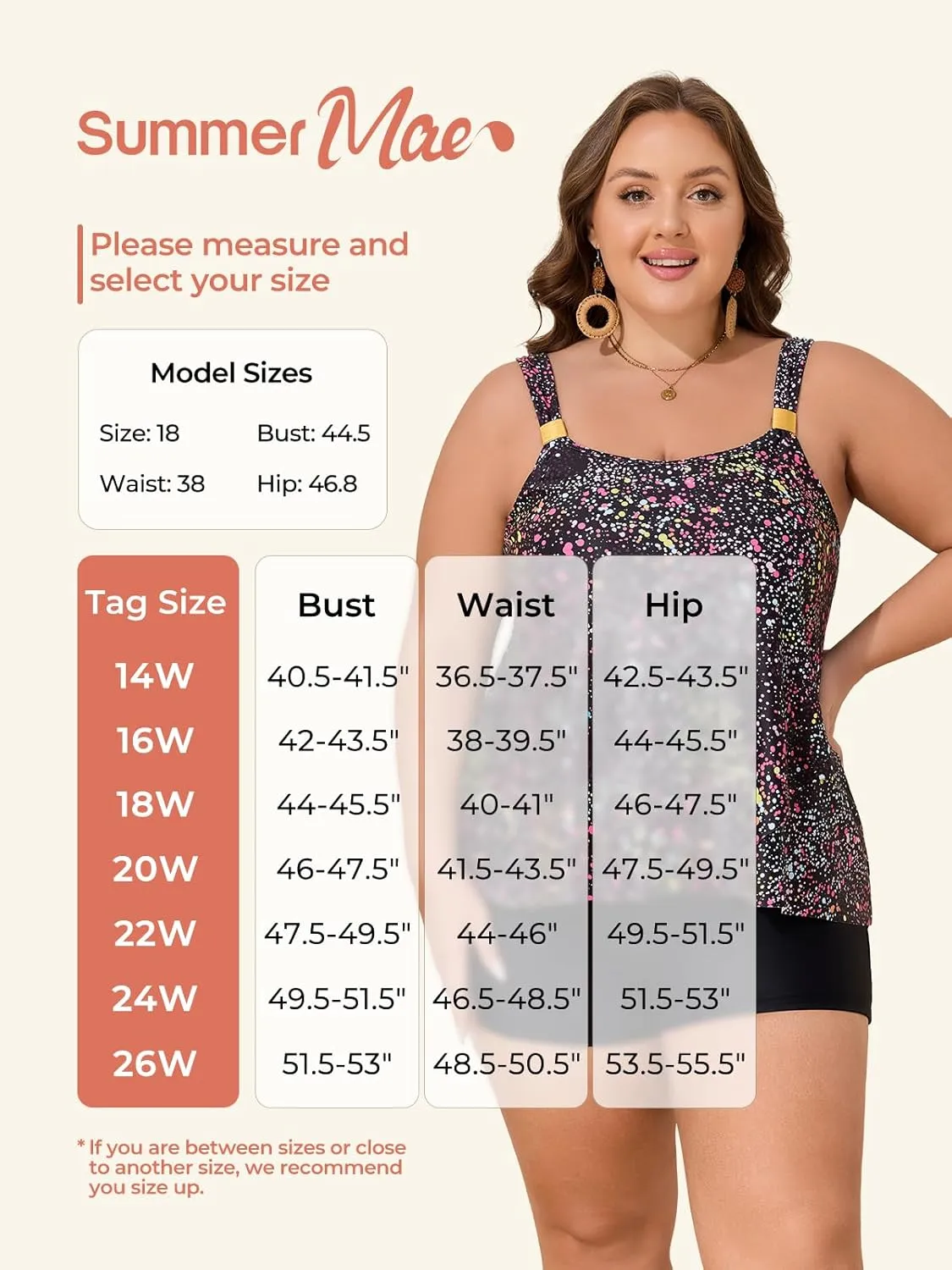 Summer Mae Plus Size Swimsuit Tankini for Women Two Piece Flowy Bathing Suit Ruffle Tummy Control Swimwear with Short