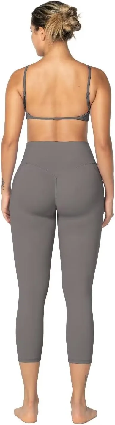 Sunzfly Invisible Butt Scrunch Workout Leggings with Pockets for Women, No Front Seam Gym Yoga Pants with Tummy Control