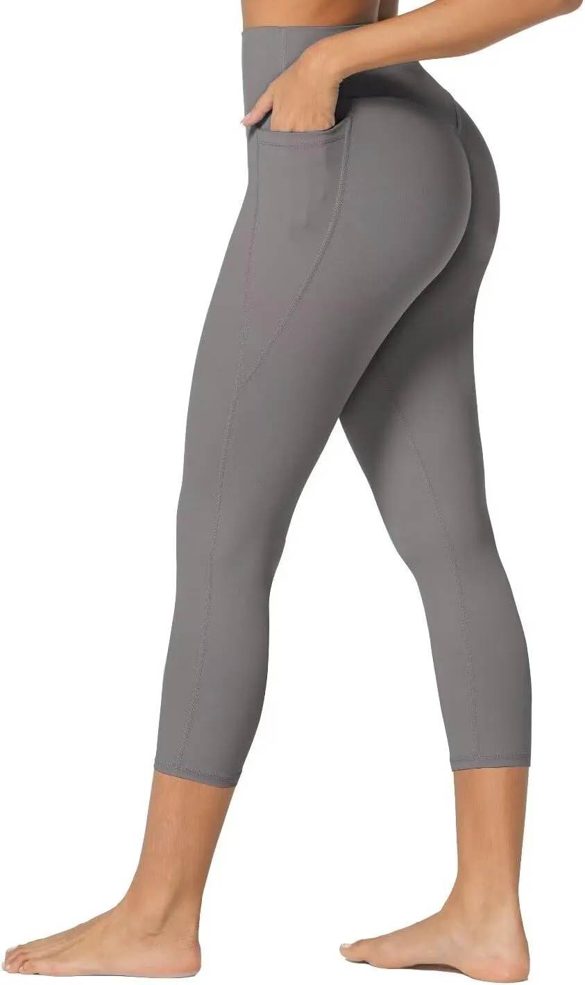 Sunzfly Invisible Butt Scrunch Workout Leggings with Pockets for Women, No Front Seam Gym Yoga Pants with Tummy Control