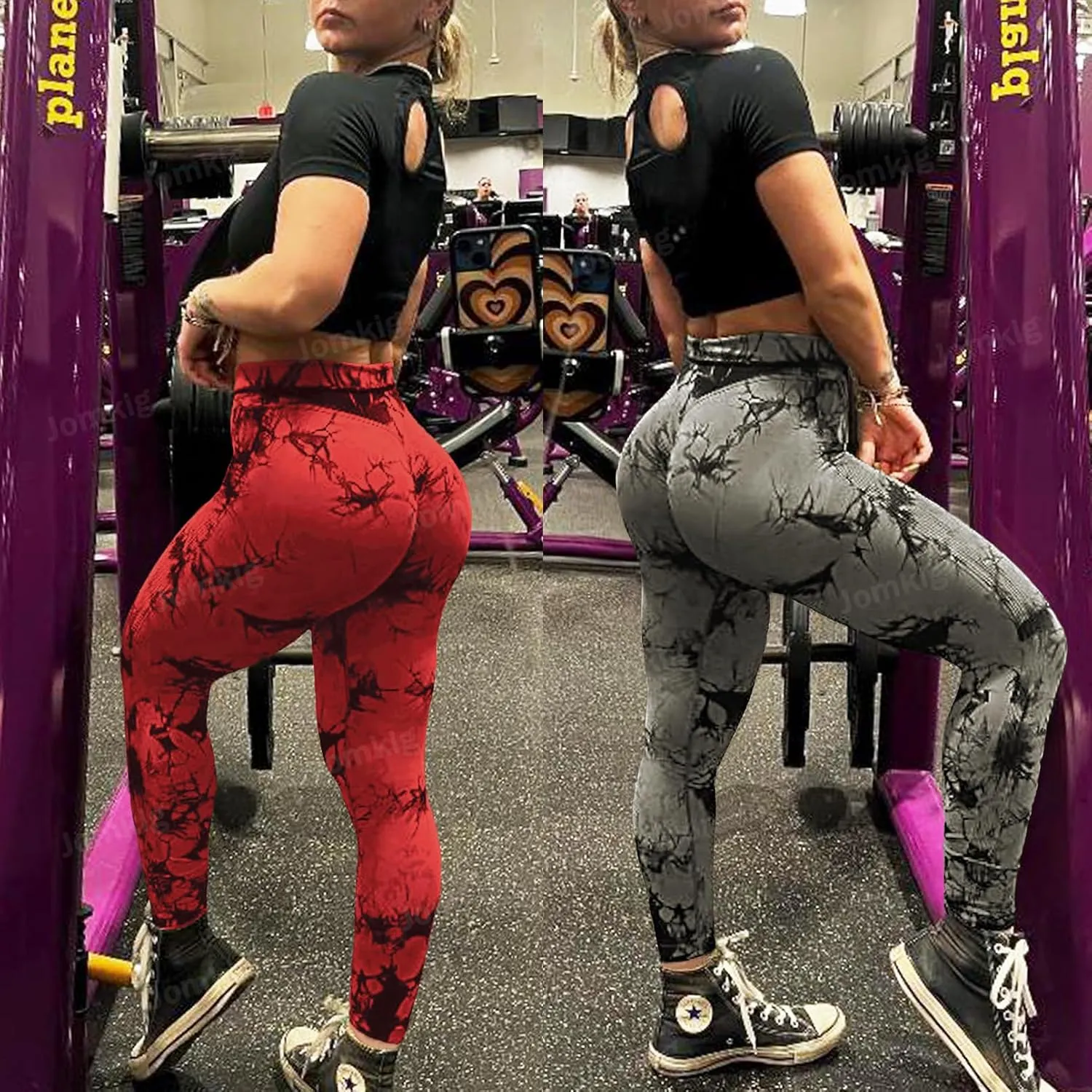 Tie Dye Seamless Leggings for Women High Waist Workout Yoga Pants Scrunch Butt Lifting Compression Tights