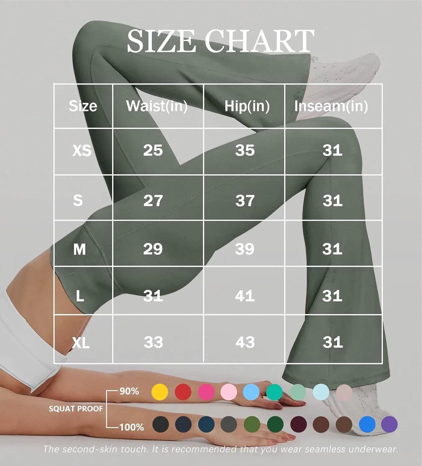 Unthewe High Waisted Flare Leggings for Women Tummy Control Butt Lifting Workout Yoga Wide Leg Pants