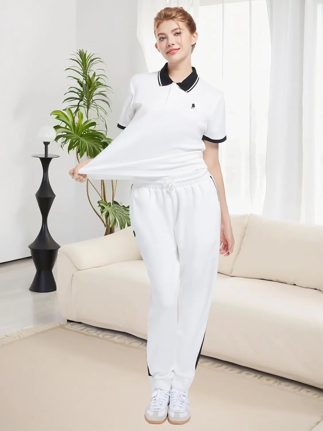 W JIANWANG Women's 2 Piece Lounge Sets for Women Tracksuit Sets Short Sleeve Sweatsuits for Women Travel Outfits