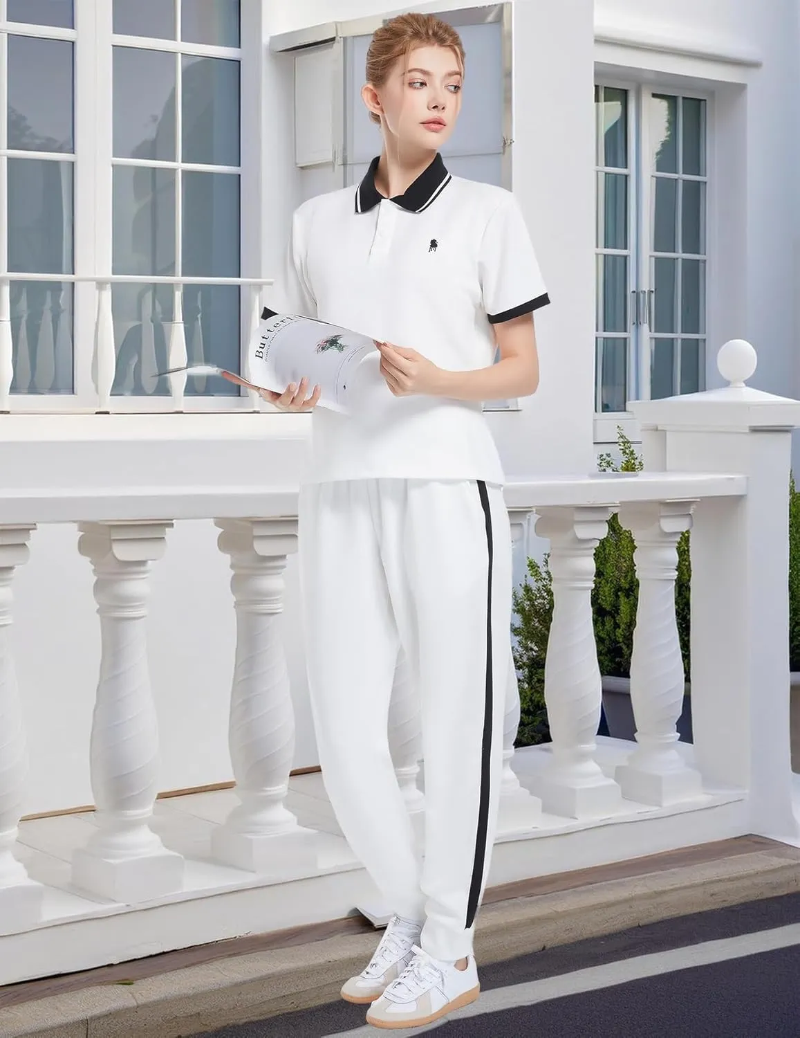 W JIANWANG Women's 2 Piece Lounge Sets for Women Tracksuit Sets Short Sleeve Sweatsuits for Women Travel Outfits