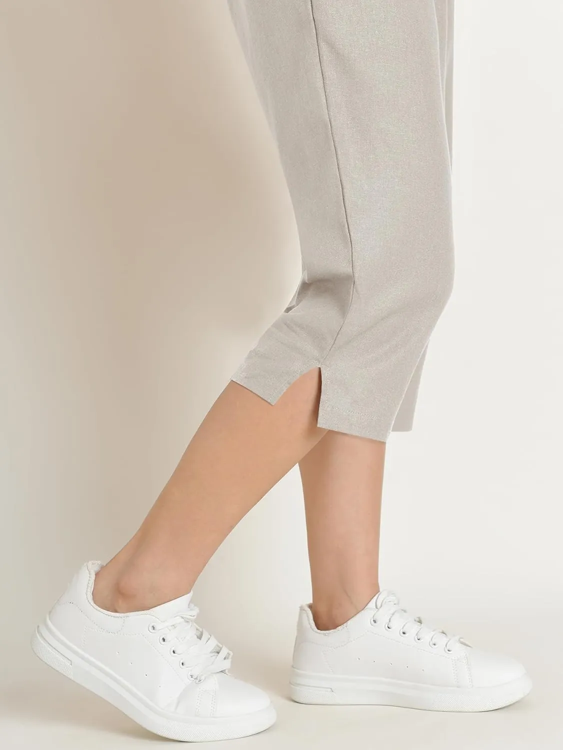 Weintee Women's Petite Linen Capris Capri Pants with Pockets