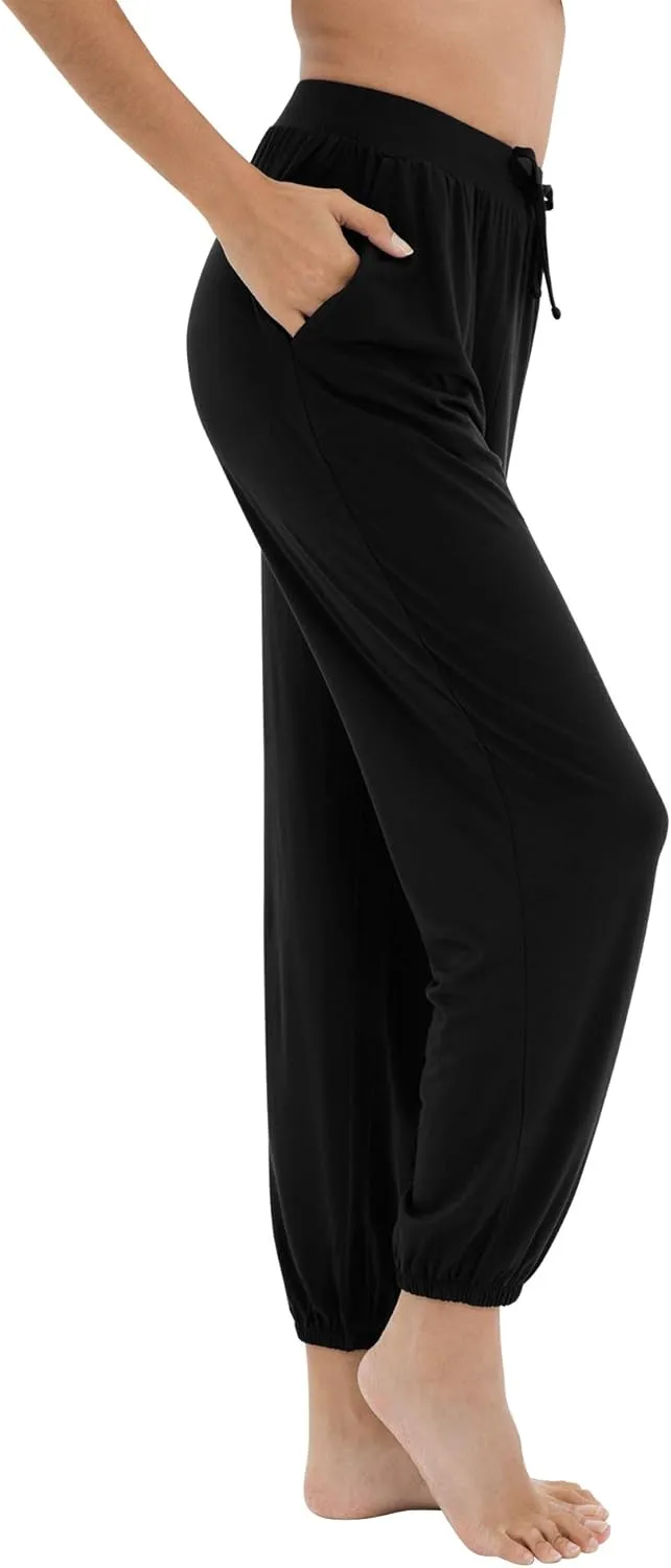 WiWi Bamboo Viscose Pajama Pants for Women Lounge Joggers Yoga Bottoms Plus Size Pajamas Pant Sweatpants S-4X