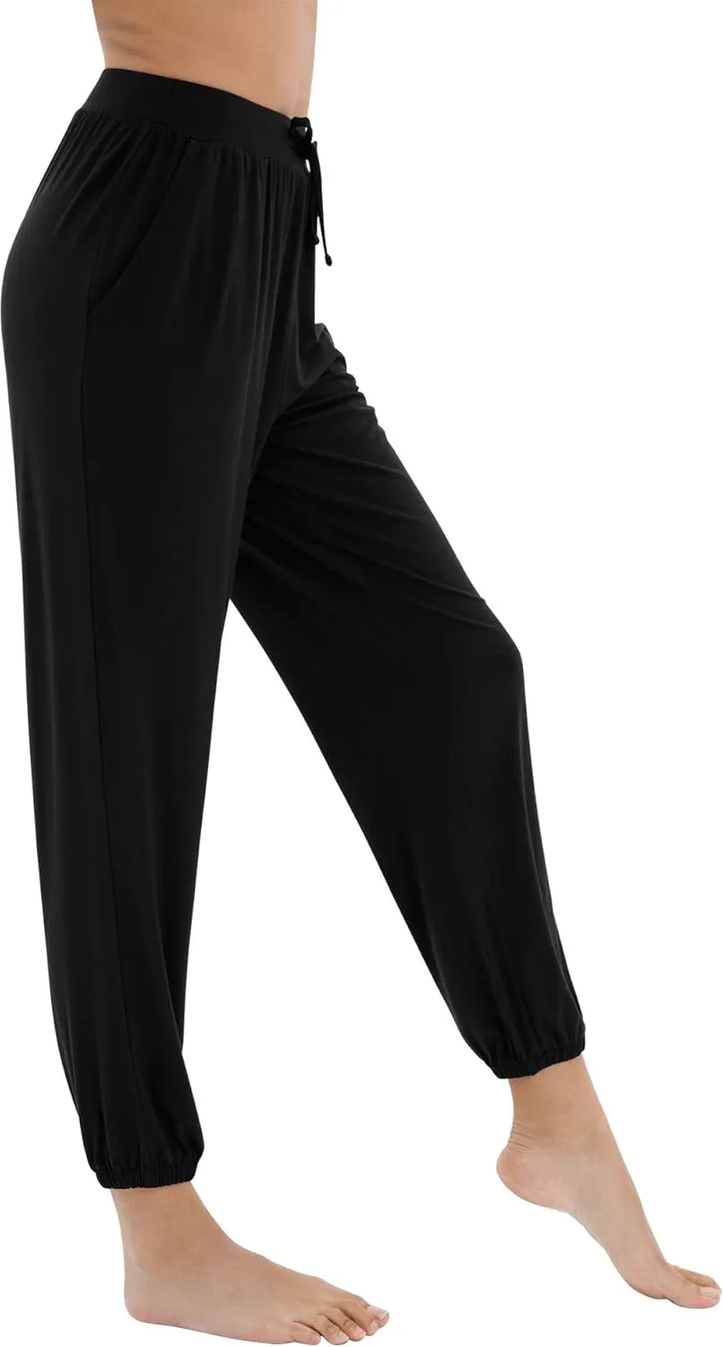 WiWi Bamboo Viscose Pajama Pants for Women Lounge Joggers Yoga Bottoms Plus Size Pajamas Pant Sweatpants S-4X