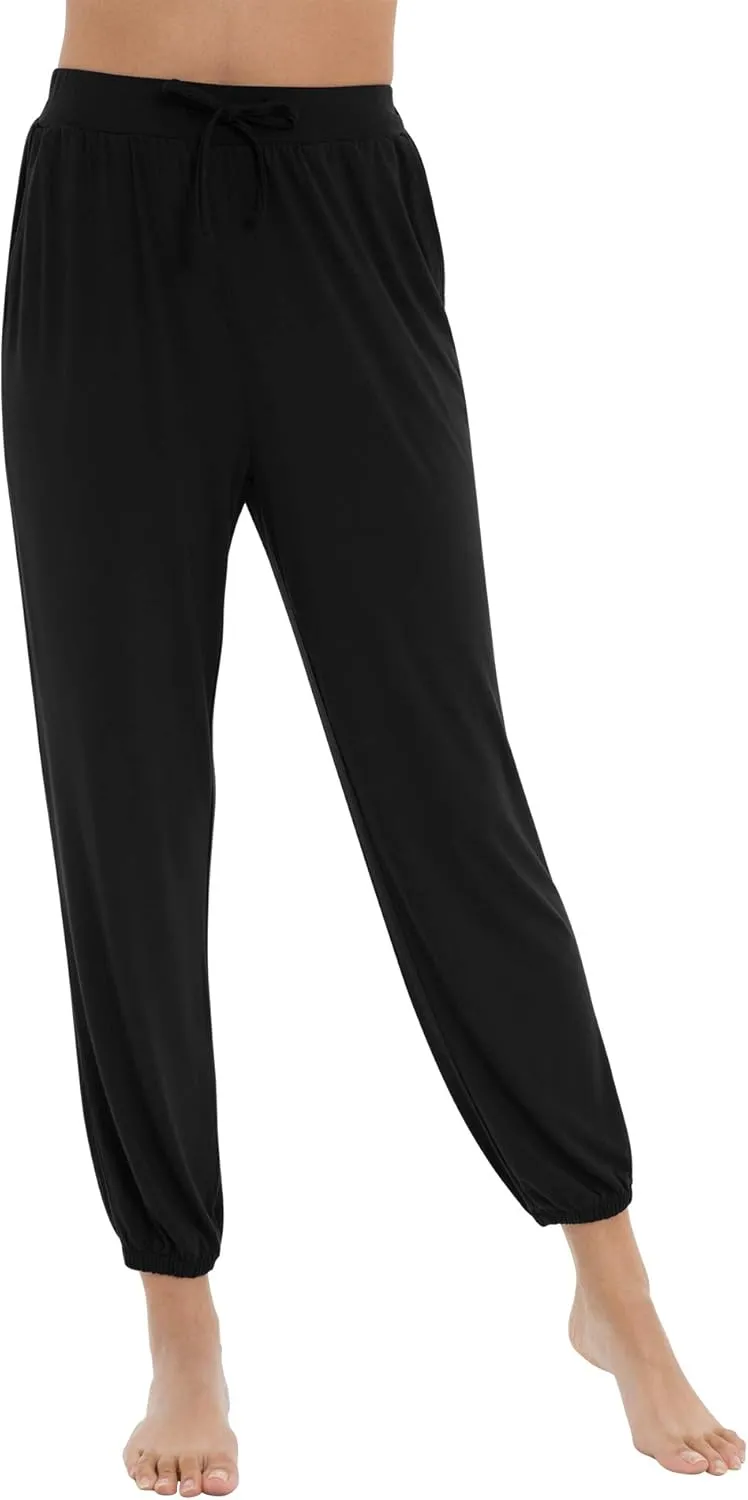 WiWi Bamboo Viscose Pajama Pants for Women Lounge Joggers Yoga Bottoms Plus Size Pajamas Pant Sweatpants S-4X