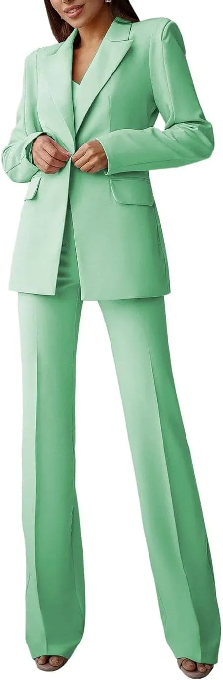Women 2 Piece Suits Pant Elegant Peak Lapel Office Blazer Pant Suit Lady Formal Business Party Office Work Outfit