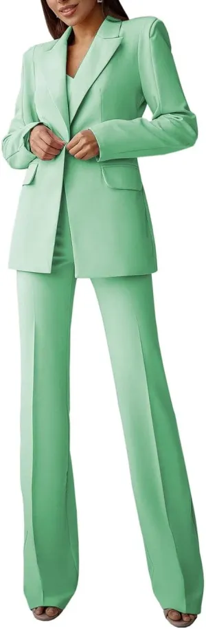 Women 2 Piece Suits Pant Elegant Peak Lapel Office Blazer Pant Suit Lady Formal Business Party Office Work Outfit