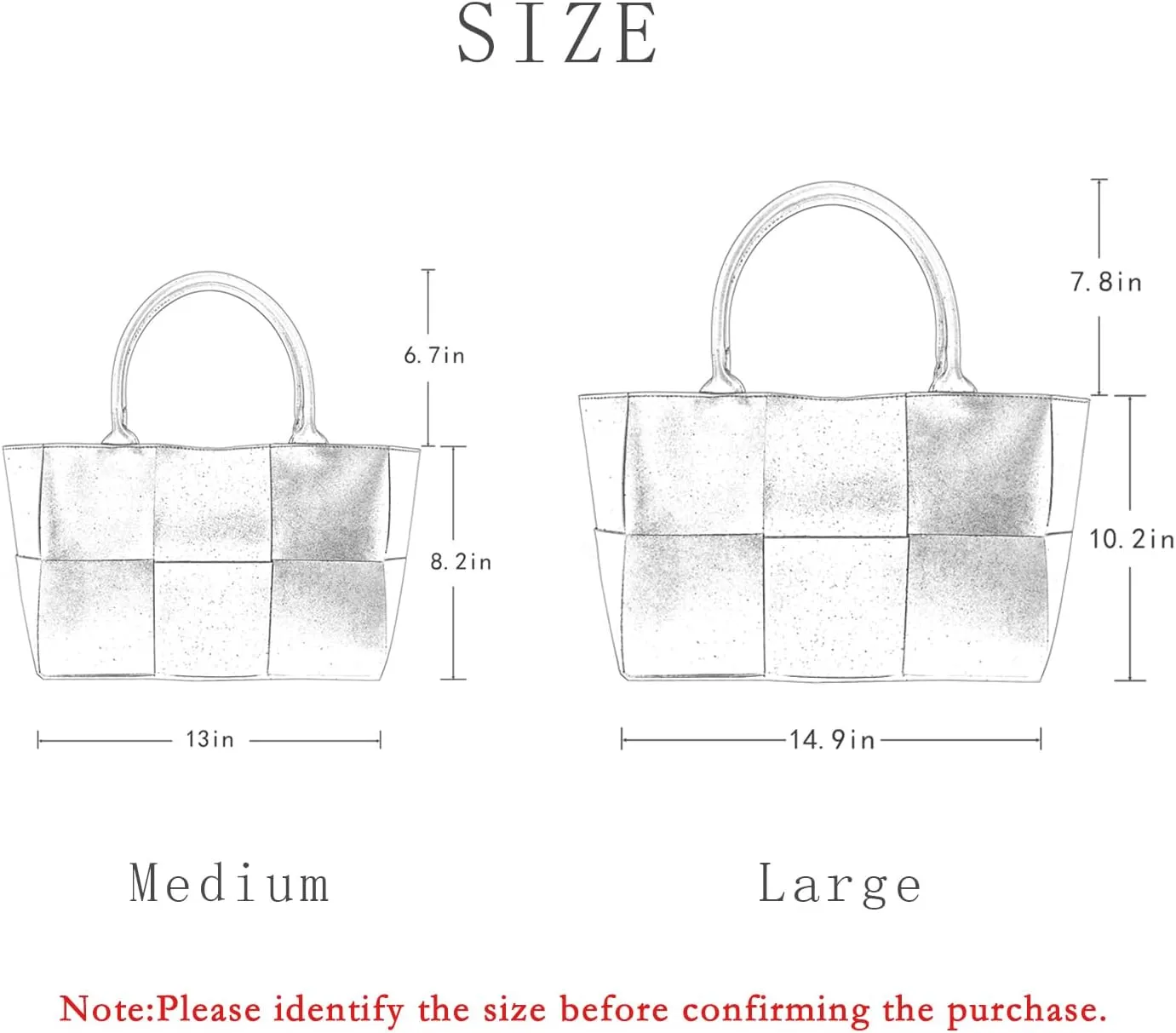 Women Leather Woven Shoulder Bag,Ladies Top Handle Satchel Tote Work Bag with Matching Clutch