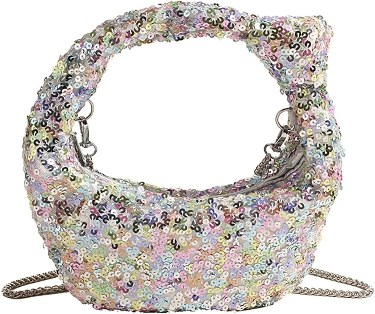 Women Sparkle Sequins Knotted Underarm Shoulder Bag Fashion zipper Glitter Hobo Dumpling bags Evening Clutch Crossbody