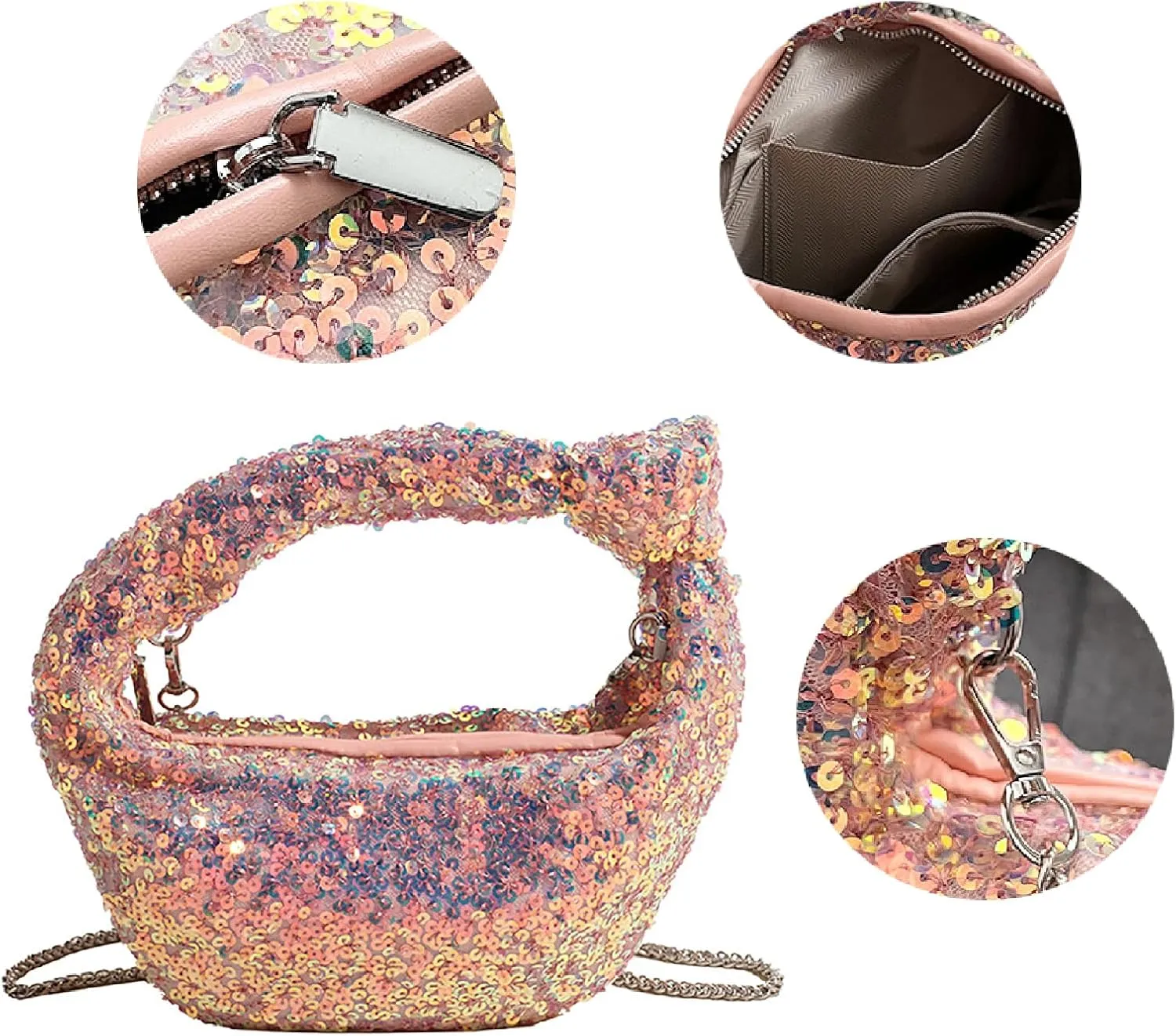 Women Sparkle Sequins Knotted Underarm Shoulder Bag Fashion zipper Glitter Hobo Dumpling bags Evening Clutch Crossbody