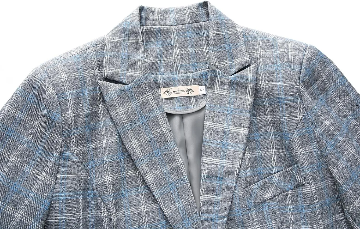 Womens 2 Piece Plaid Suits Set Business Office One Button Blazer Jacket Casual Long Sleeve Pant Suit Set