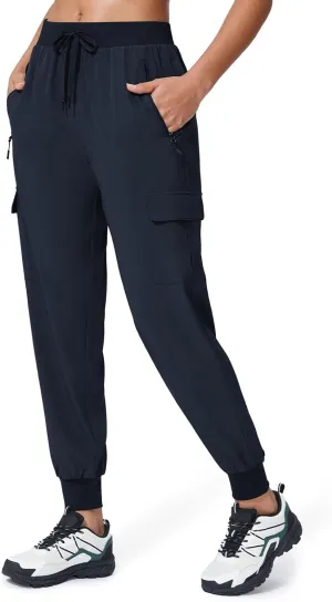 Women's Cargo Joggers Quick Dry Hiking Joggers UPF 50  Lightweight Athletic Jogger Pants Travel Water Resistant