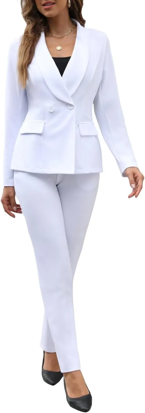 Women's Fall Business Pant Suit Long Sleeve Formal 2 Piece Blazer Set Casual Office Work Outfits 2024