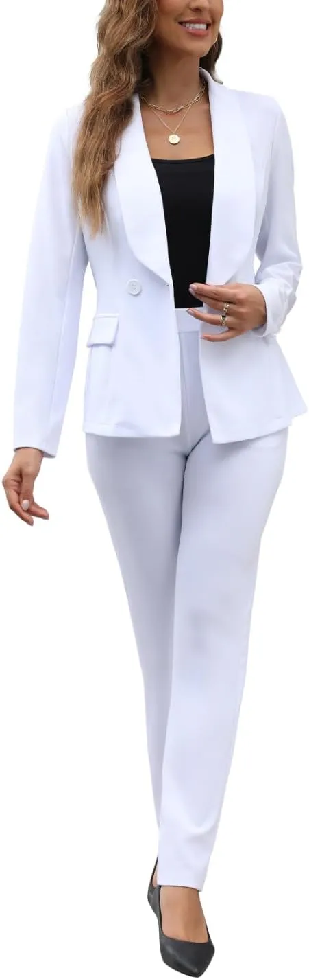 Women's Fall Business Pant Suit Long Sleeve Formal 2 Piece Blazer Set Casual Office Work Outfits 2024