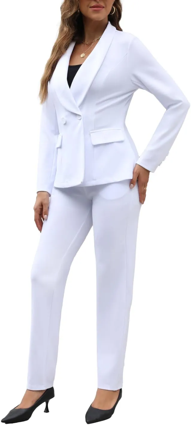 Women's Fall Business Pant Suit Long Sleeve Formal 2 Piece Blazer Set Casual Office Work Outfits 2024