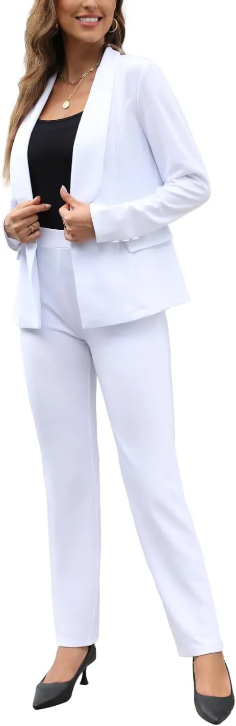 Women's Fall Business Pant Suit Long Sleeve Formal 2 Piece Blazer Set Casual Office Work Outfits 2024
