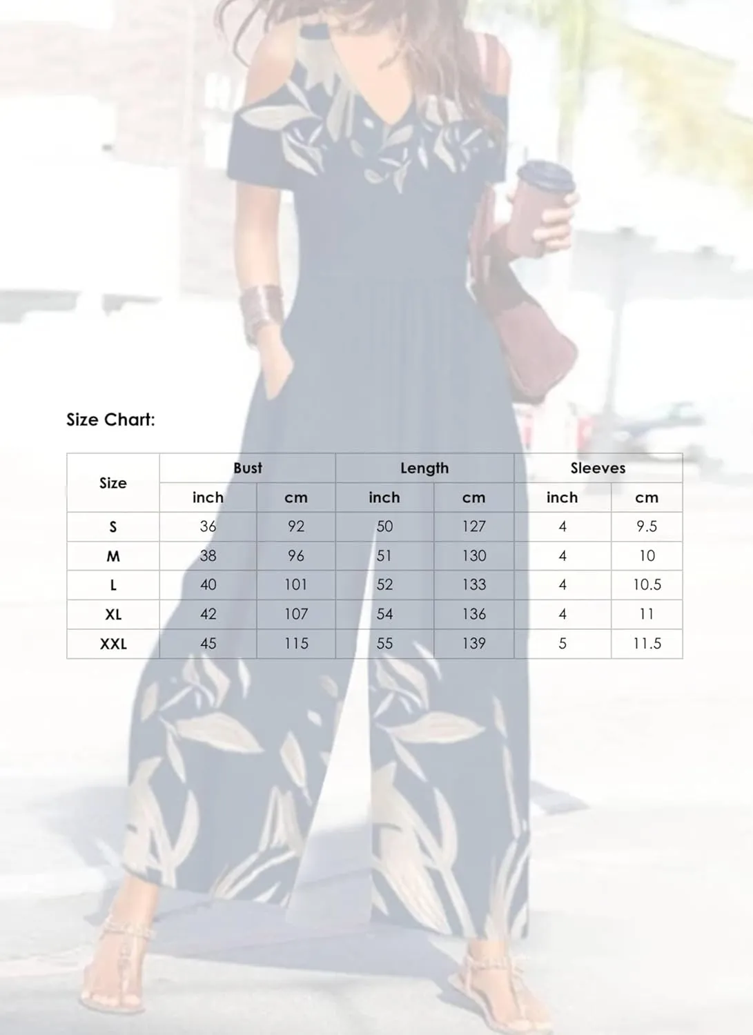 Women's Navy Plant Print Jumpsuits Cold Shoulder V Neck and Wide Leg Pants 2025 Spring Outfits Rompers with Side Pockets