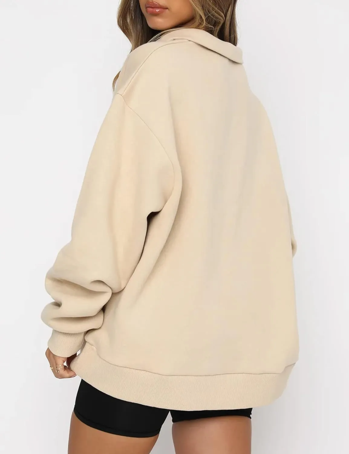 Womens Oversized Christmas Sweatshirt Half Zip Pullover Long Sleeve Quarter Zip Tops Teen Girls Fall Fashion 2024 Y2K Clothes
