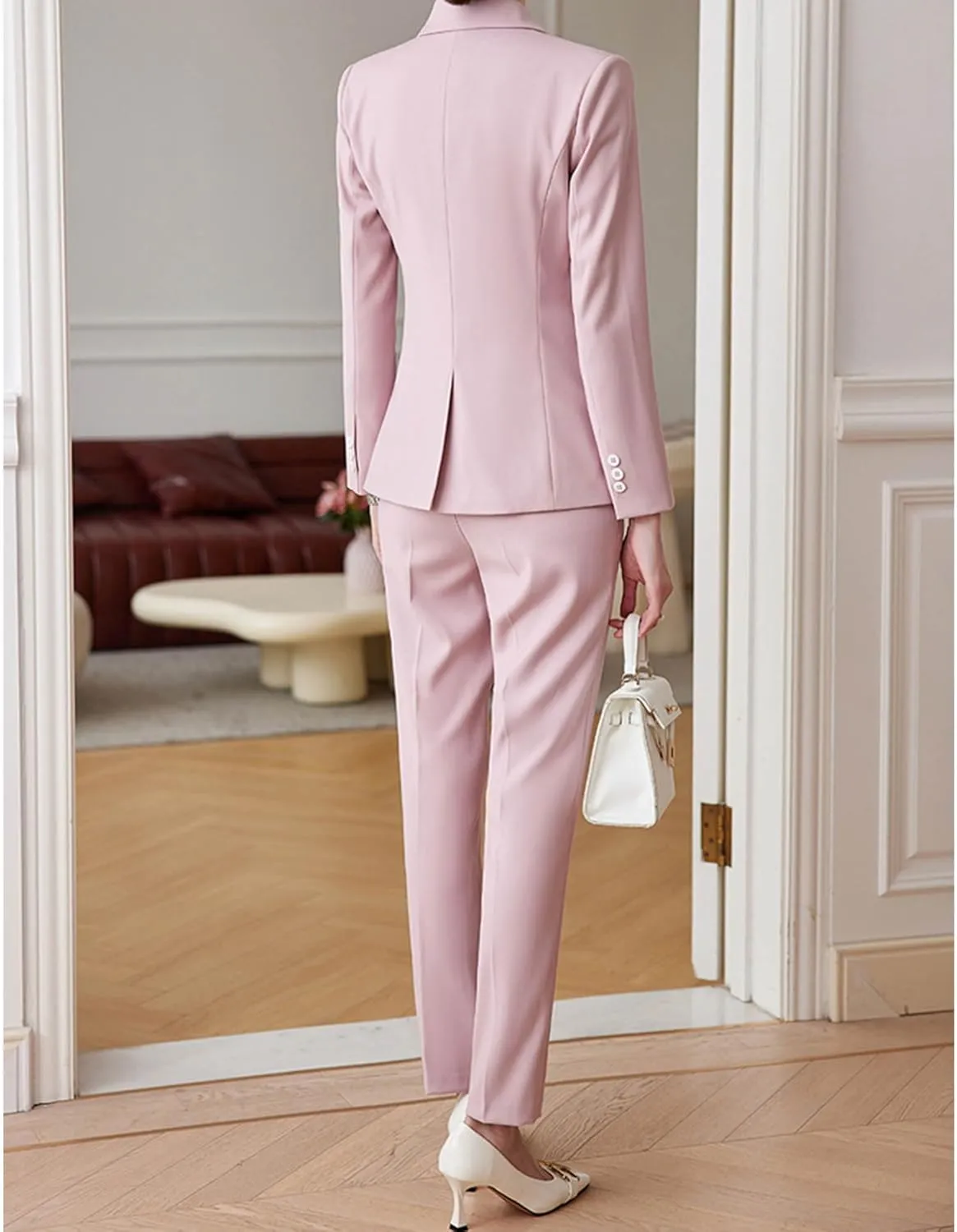 Womens Pant Suit One Button Business Casual Outfits Office Blazer and Pants Set Suit for Women