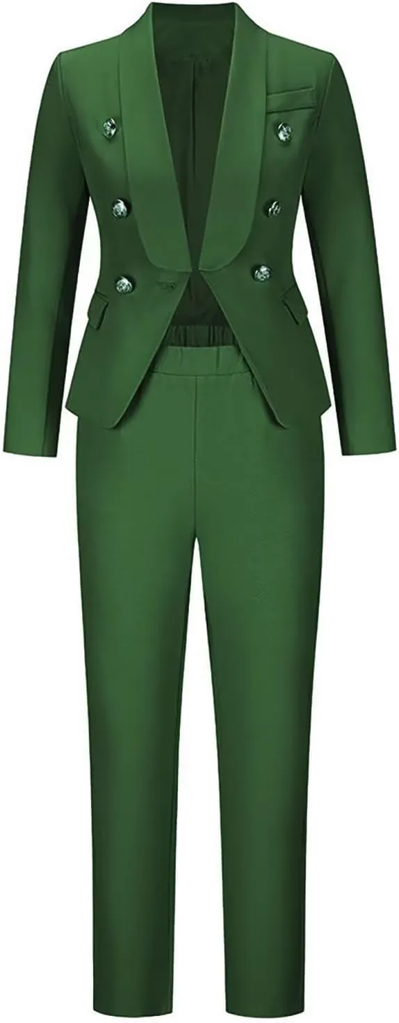Women's Suit 2 Piece Outfits Suit Women Pants Suit Business Suit Jacket for Women Office Lady Casual Suit Set