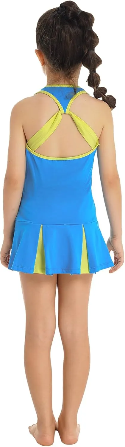 YEAHDOR Kids Girls Tennis Golf Dress Set Shorts Racerback Tank Tops and Tennis Skirt Skorts 2 Pieces Tracksuit Set